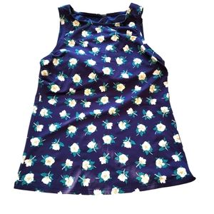 NWT Lands' End Draper James Womens Navy Floral Tank Top Size 4